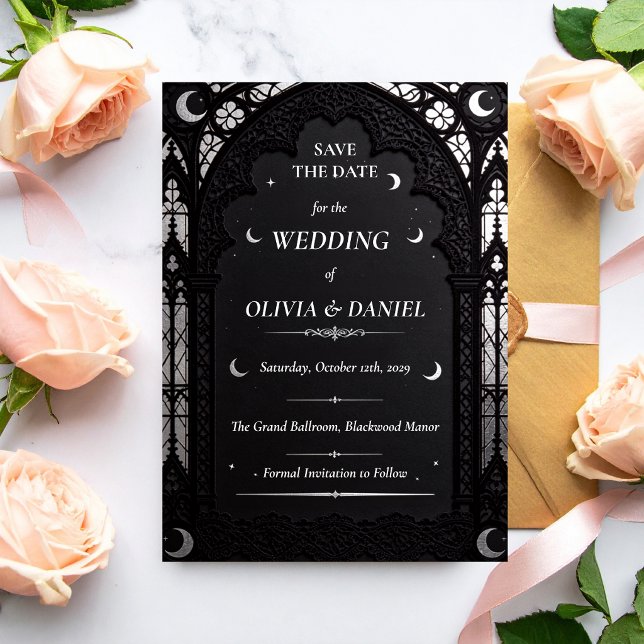 Reserve A Data Luxuoso Casamento Gótico de Renda Celestial Catedr (Criador carregado)