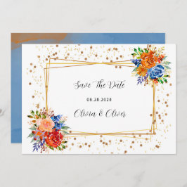 Reserve A Data Luxury Glitter Blue Orange Floral Salvar Data