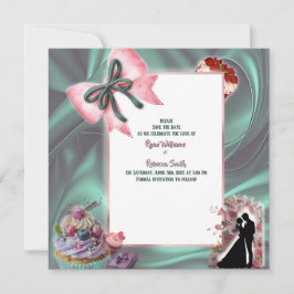 Reserve A Data Luxury Satin Bow Save the Date Announcement