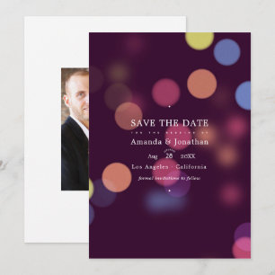 Reserve A Data Luzes de casamento com Bokeh moderno clássico