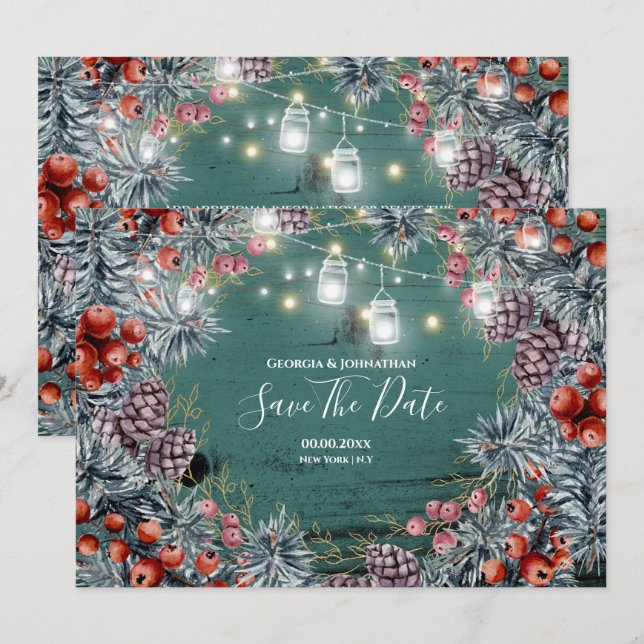 Reserve A Data Luzes de cordão de guirlanda de frutas de inverno  (Frente/Verso)