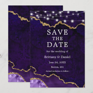Reserve A Data Luzes de Geodo de Ágata Mármore Roxo Aquarela