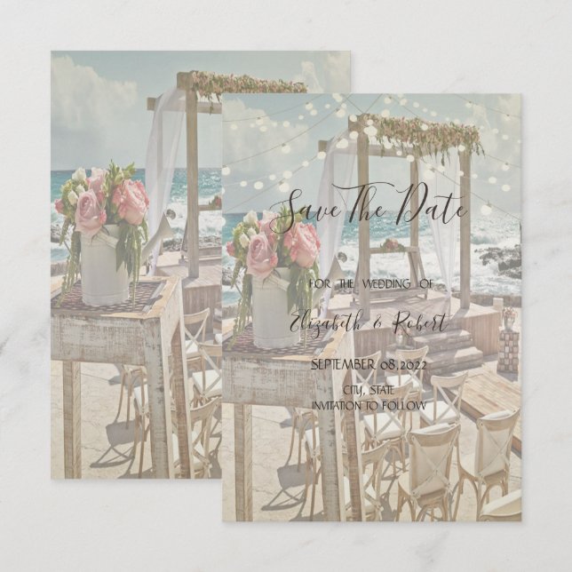Reserve A Data Luzes de String do Arbor Retro da Praia Salve a Da (Frente/Verso)