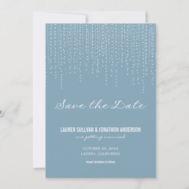 Reserve A Data Luzes Penduradas Elegantes para Save the Date (Frente)