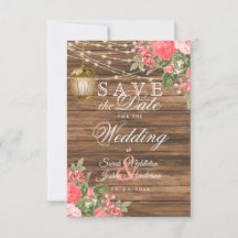 Madeira, Lanterna e Flor de Coral - Salve a Data