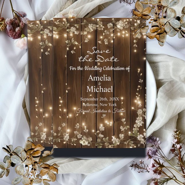 Reserve A Data Madeira Russa String Luzes Brancas Floral (Criador carregado)