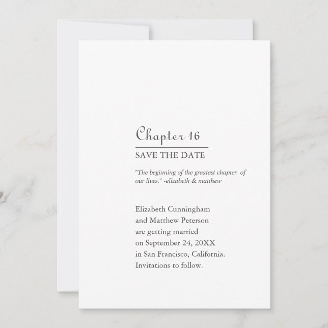 Reserve A Data Maior Capítulo das Nossas Vidas | Formato de Livro (Frente)