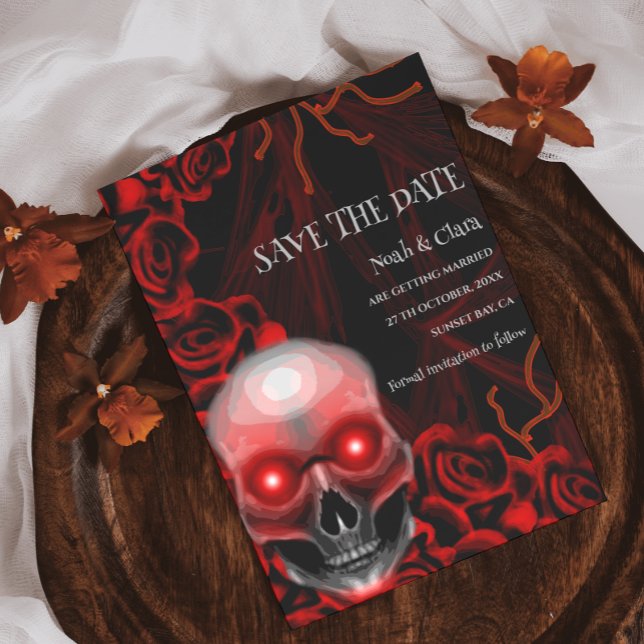 Reserve A Data Malva negra vermelha escura e escura do crânio gót (Criador carregado)