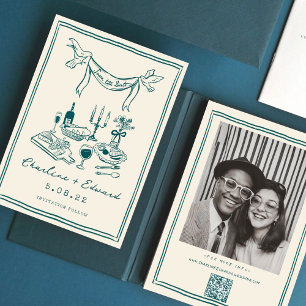 Reserve A Data Manuscrito à mão com funk Guarde a data