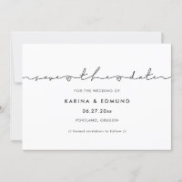 Manuscrito minimalista moderno Salve a data