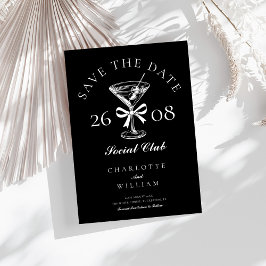 Reserve A Data Mão Desenhada Moderno Martini