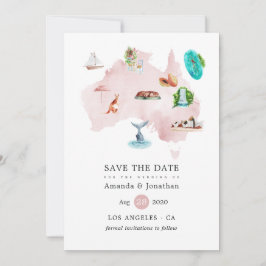 Reserve A Data Mapa de Austrália em Aquarela para Casamento de De