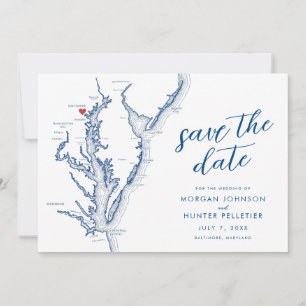 Reserve A Data Mapa de Baltimore Maryland Casamento Minimalista M