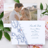 Mapa de Kill Devil Hills NC Casamento Navy Outer B