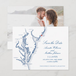 Reserve A Data Mapa de Marinhos Elegante de Casamento NJ de Atlan