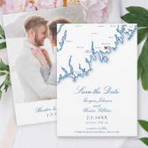 Mapa de Mattapoisett MA Elegante Casamento Azul Ma