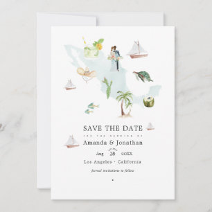 Reserve A Data Mapa de México aquarela Fotografia de casamento no
