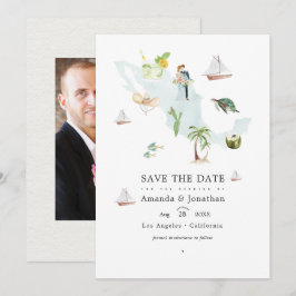 Reserve A Data Mapa de México em Aquarela Foto de Casamento de De