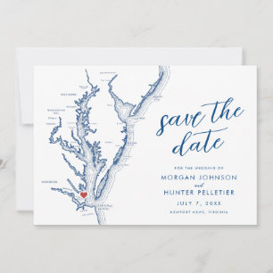Reserve A Data Mapa de Newport News Virgínia Casamento Moderno