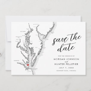 Reserve A Data Mapa de Newport News Virgínia Casamento Moderno