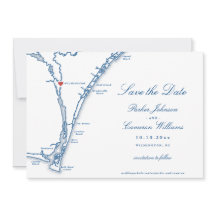 Mapa de Wilmington NC Azul Marinho