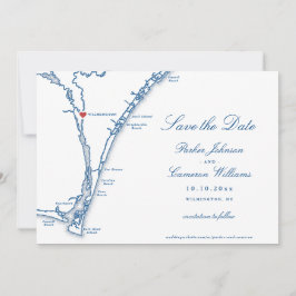 Reserve A Data Mapa de Wilmington NC Azul Marinho