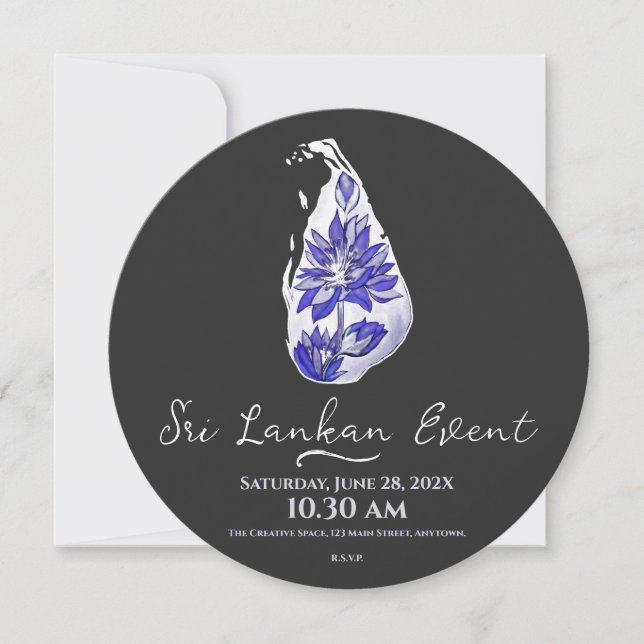 Reserve A Data Mapa do Sri Lanka em estilo de grafite (Frente)