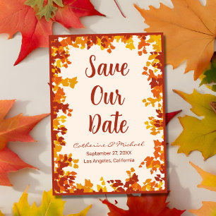 Reserve A Data Maple Deixa Orange & Terracotta Autumn Casamento