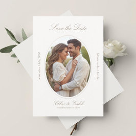 Reserve A Data Marfim & Areia | Chic Script Casamento Salve O
