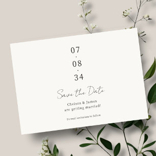 Reserve A Data Marfim   Chic Wedding Salve o Cartão-Postal de Dat