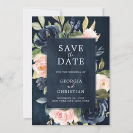 Reserve A Data Marinho Azul Blush Rosa Rosa Boho Casamento