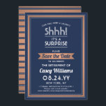 Reserve A Data Marinho Azul Branco e Cobre do Partido da Reforma<br><div class="desc">Você pode guardar um segredo? Convide colegas, colegas de trabalho, família e amigos para uma elegante e excitante celebração de aposentadoria surpresa com marinho azul, branco e falso papel de cobre, para salvar os convites de festas de data. Toda a redação desta modelo é simples de personalizar, incluindo a mensagem...</div>