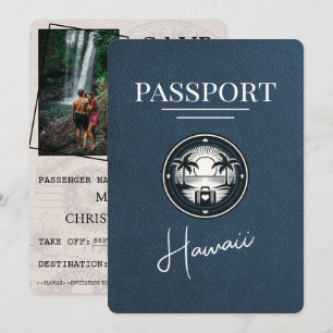 Reserve A Data Marinho Azul Havaí Passaporte Salvar Data