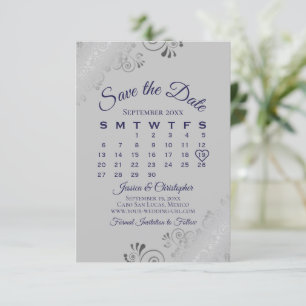 Reserve A Data Marinho Azul no Calendário de Casamento de Lugar d