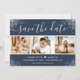 Reserve A Data Marinho Blue Silver Glitter Confetti Foto 3