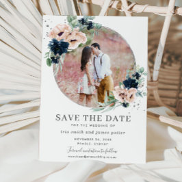 Reserve A Data Marinho Blush Blue Floral Silver Foto Greenery