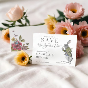 Reserve A Data Marque-nos com Lápis Coelho Vintage Alice no País 