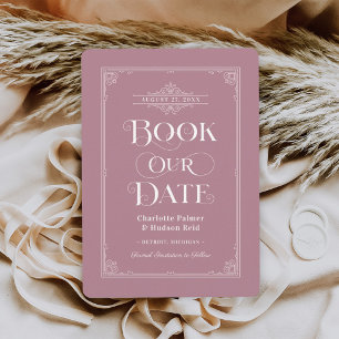 Reserve A Data Marque Nosso Casamento De Cobrir Com Rosa Dusty