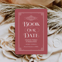Marque Nosso Cobrir Red Vintage Book Casamento