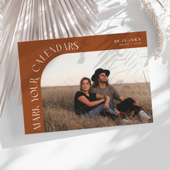 Reserve A Data Marque Seus Calendários Foto Quadro Curvo Terracot (Criador carregado)