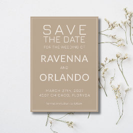 Reserve A Data Marrom Marfim Dinheiro Antigo Casamento Moderno