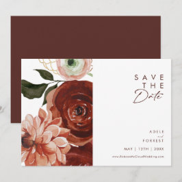 Reserve A Data Marsala Autumn Floral | Branco Horizontal