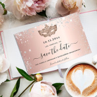 Máscara de rosa de mascarada de Quinceanera