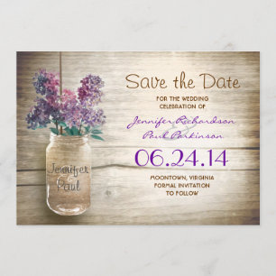 Reserve A Data mason jar & lilacs salvar a data