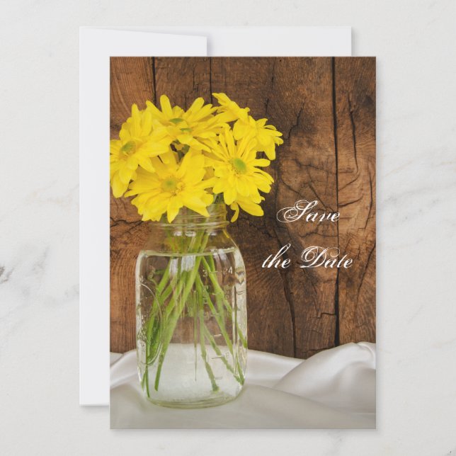 Reserve A Data Mason Jar Yellow Daisies Sweet 16 Salvar a Data (Frente)