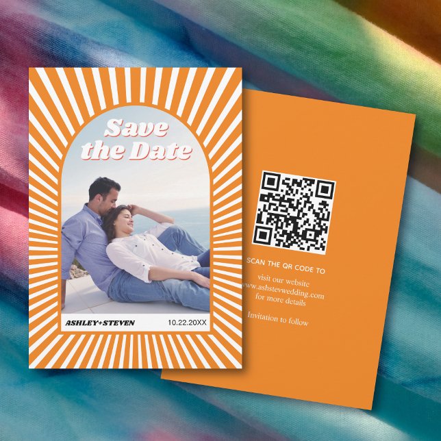 Reserve A Data Matrizes de laranja retro inspiradas nos anos 70 (Criador carregado)