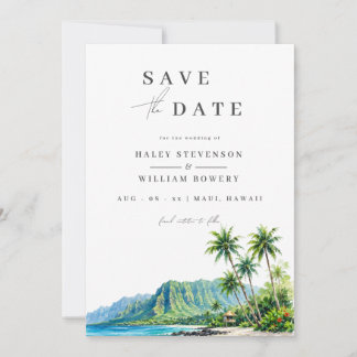 Reserve A Data Maui Havaí Aquarela Destino Ilha Tropical