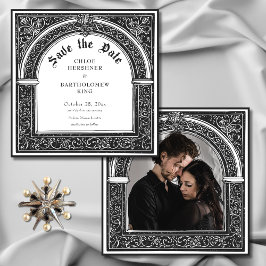 Reserve A Data Medieval Preta Gótica Branca Até Foto da Morte