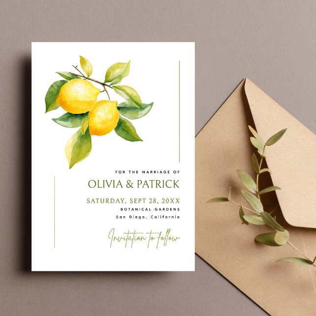 Reserve A Data Mediterranean Italy Greece Lemon Vibrant Wedding (Criador carregado)