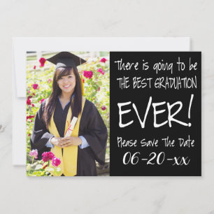 Reserve A Data Melhor Graduação Salva A Data Foto Moderna Preta
